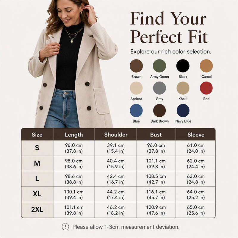Women's Double Breasted Woolen Coat mysite