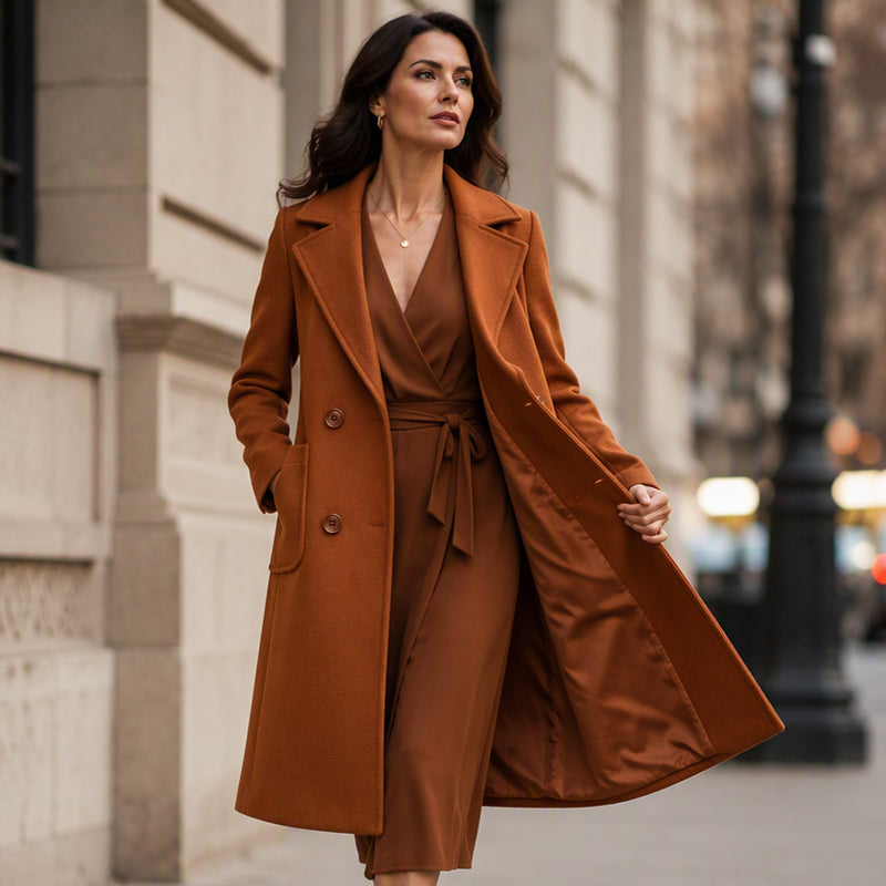 Women's Double Breasted Woolen Coat mysite