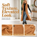 Women's Chic Sleeveless Open Front Longline Jacket mysite