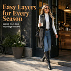 Women's Chic Sleeveless Open Front Longline Jacket mysite