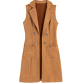 Women's Chic Sleeveless Open Front Longline Jacket mysite