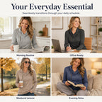 Women's Cowl Neck Sweatshirt with Zipper mysite