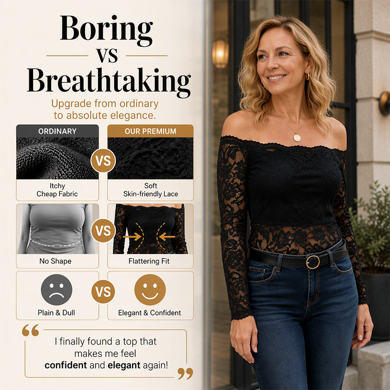 Women's Off-The-Shoulder Lace T-Shirt mysite