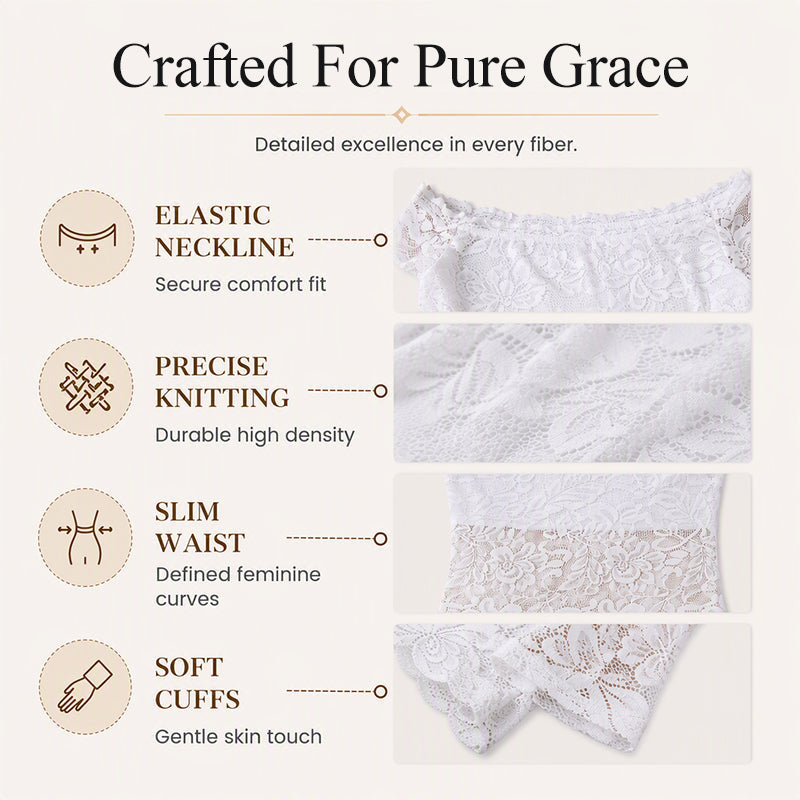 Women's Off-The-Shoulder Lace T-Shirt mysite