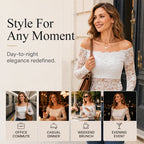 Women's Off-The-Shoulder Lace T-Shirt mysite