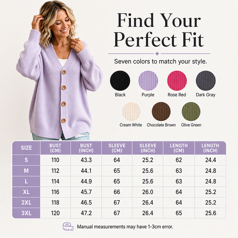 Women's V-Neck Oversized Knit Cardigan mysite