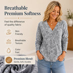 Women's Elegant Floral Print V-Neck Top mysite