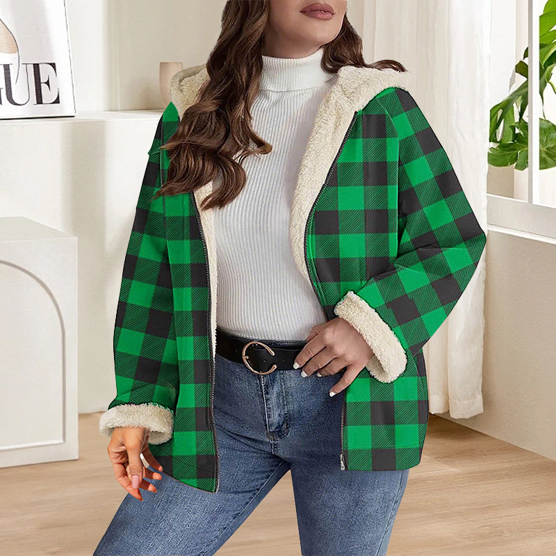 Women’s Thickened Zip Up Hooded Jacket mysite