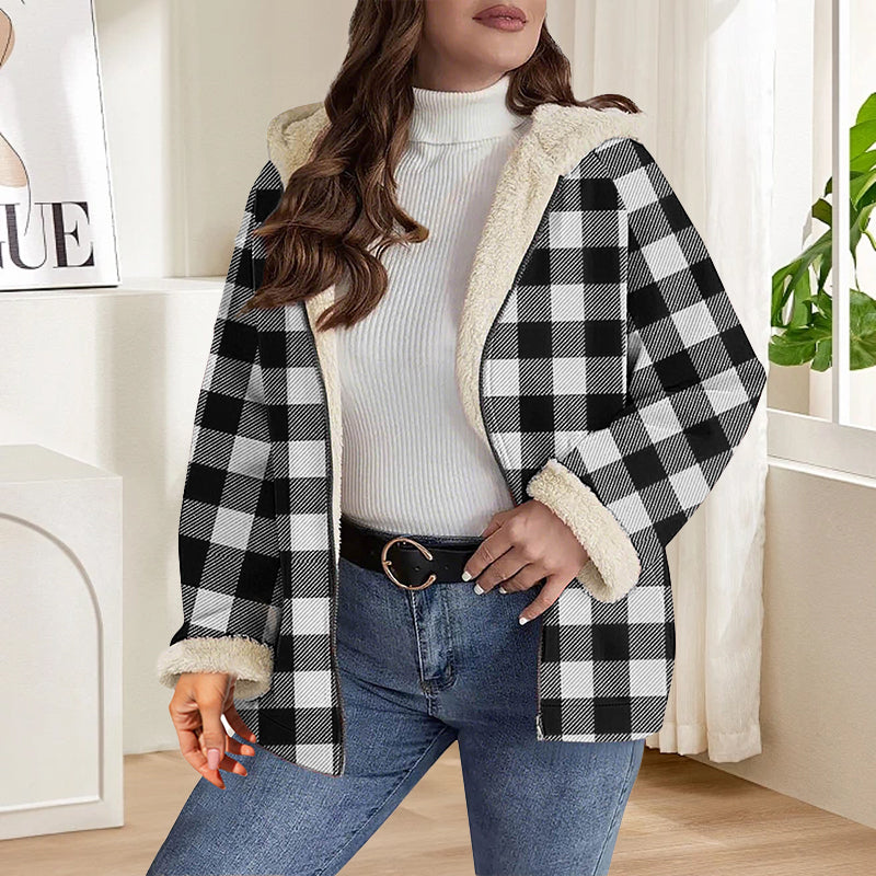 Women’s Thickened Zip Up Hooded Jacket mysite