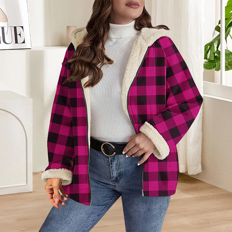 Women’s Thickened Zip Up Hooded Jacket mysite