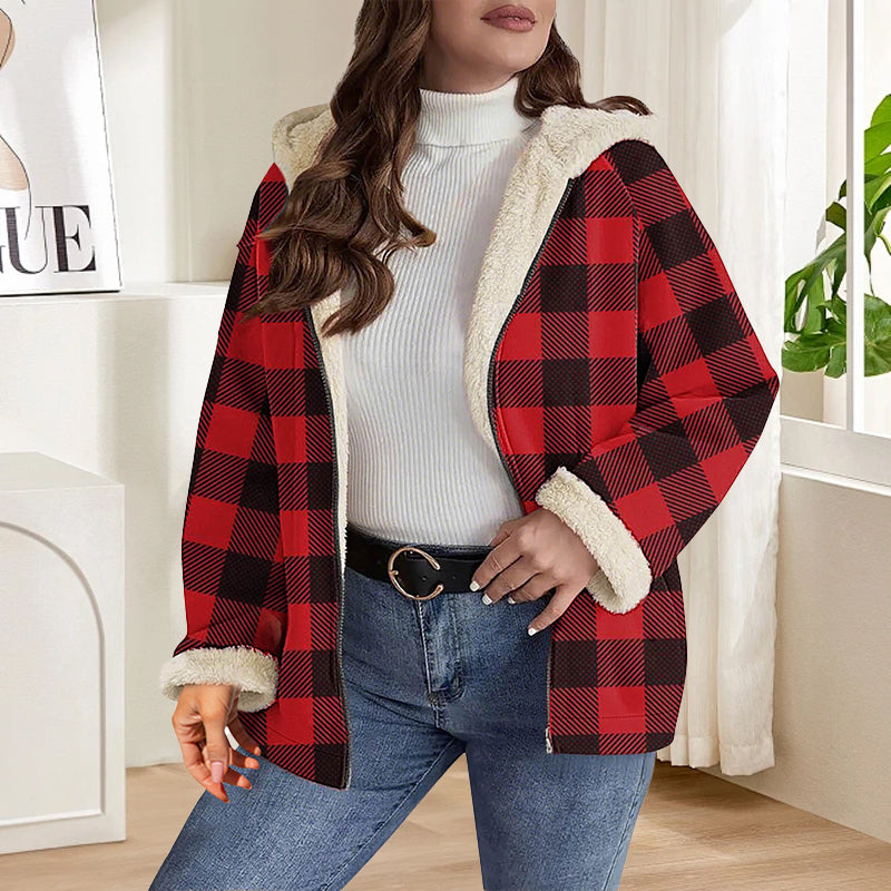 Women’s Thickened Zip Up Hooded Jacket mysite