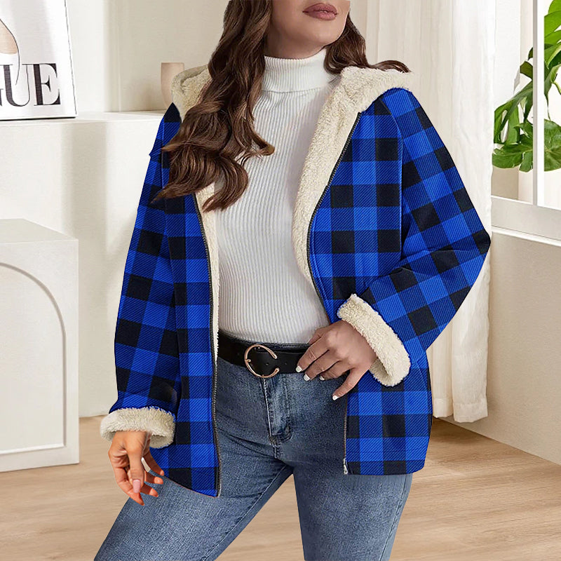 Women’s Thickened Zip Up Hooded Jacket mysite