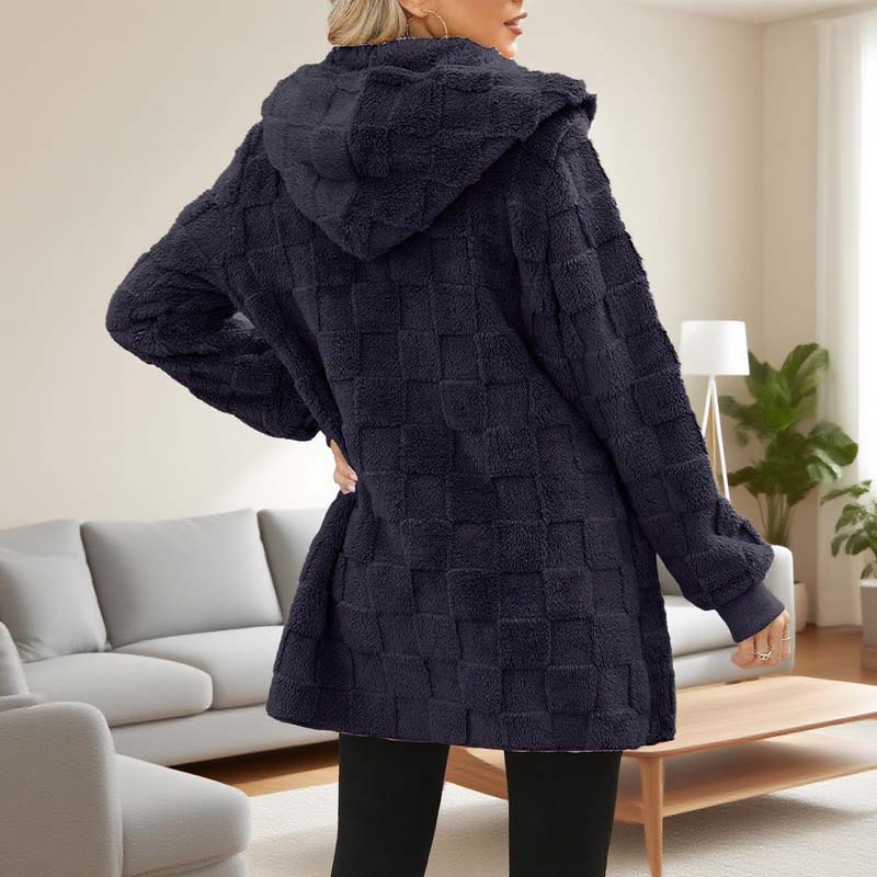 Checkered Fuzzy Cardigan mysite