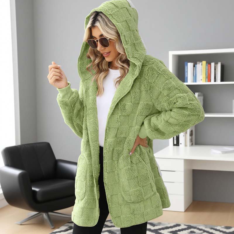 Checkered Fuzzy Cardigan mysite