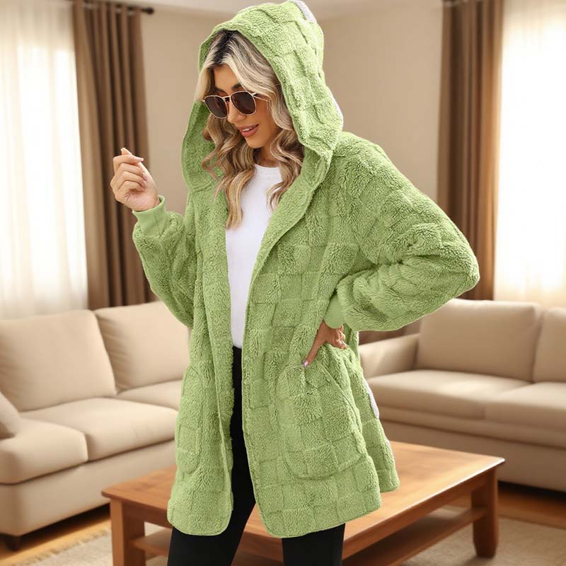Checkered Fuzzy Cardigan mysite