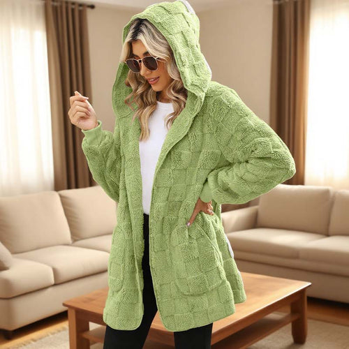 Checkered Fuzzy Cardigan mysite