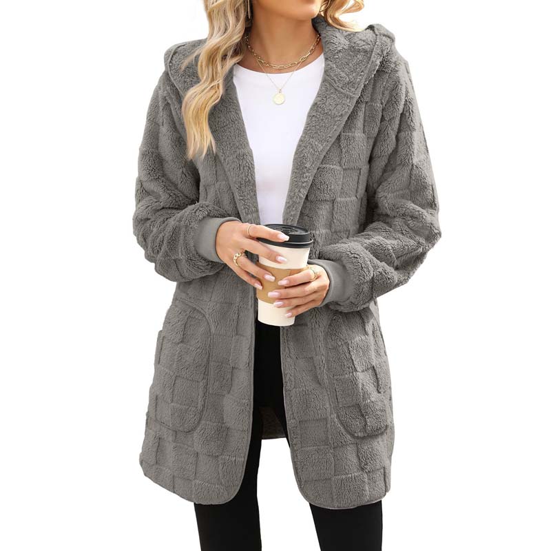 Checkered Fuzzy Cardigan mysite