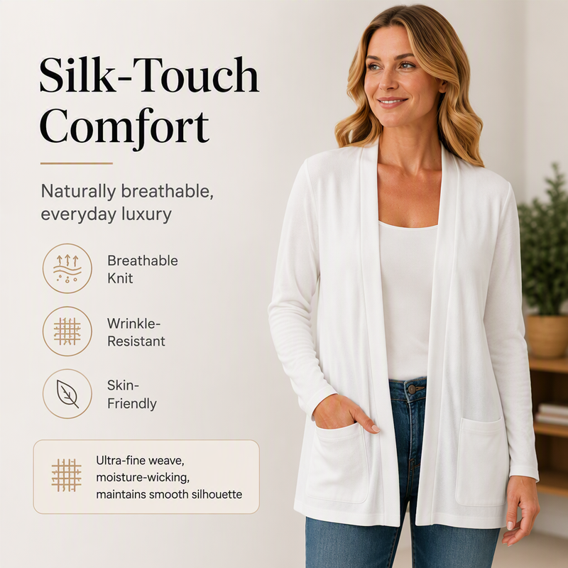 Women's Casual Open Front Cardigan with Pockets mysite