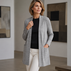 Women's Casual Open Front Cardigan with Pockets mysite