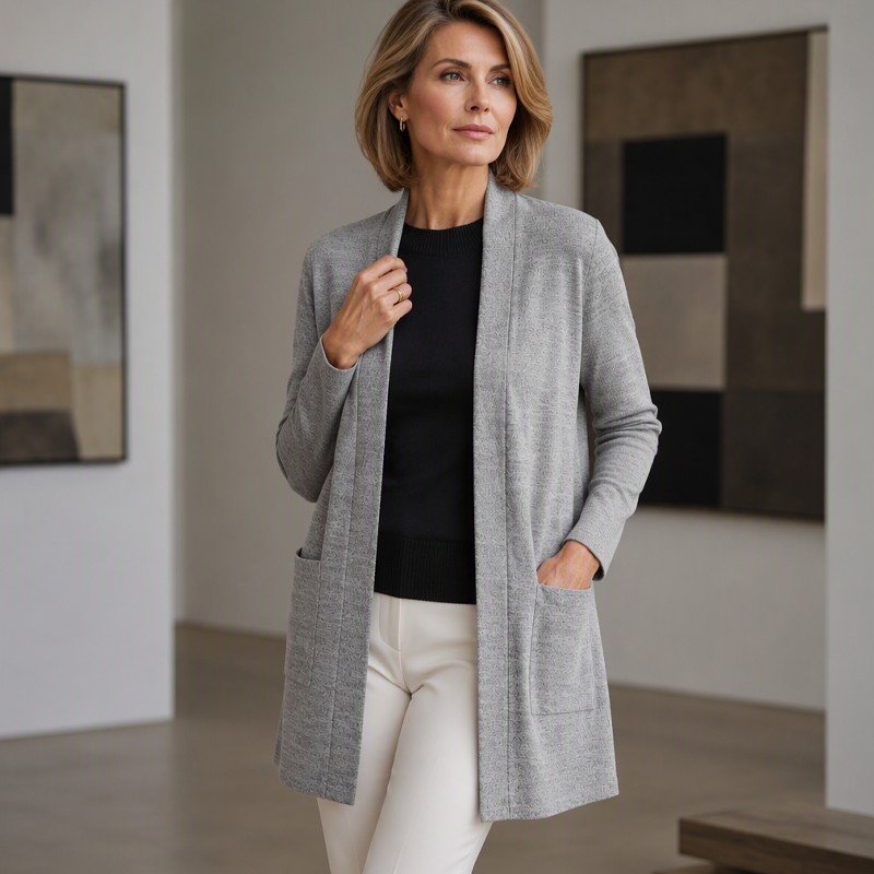 Women's Casual Open Front Cardigan with Pockets mysite