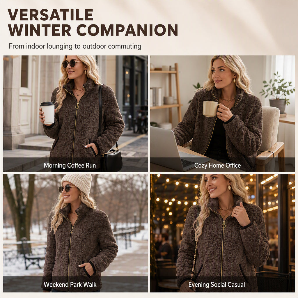Women’s Casual Zip-Up Cardigan Jacket mysite